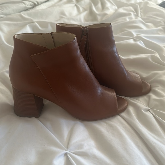 Cole Haan Leather Ankle Boot Peep Toe - Picture 2 of 8